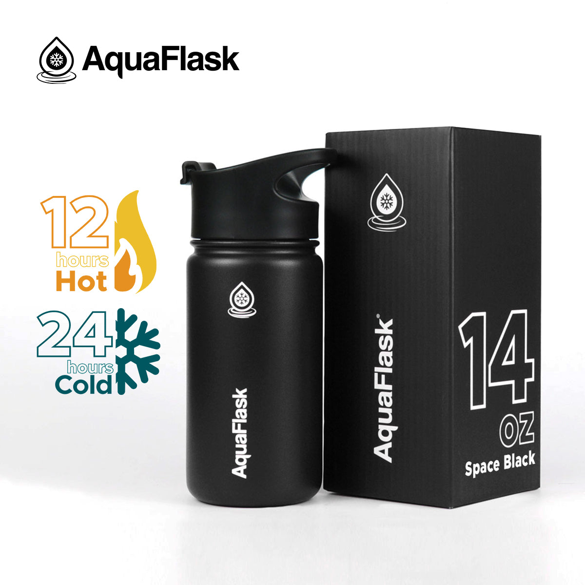 AQUAFLASK 14oz ORIGINAL COLLECTION - SPACE BLACK