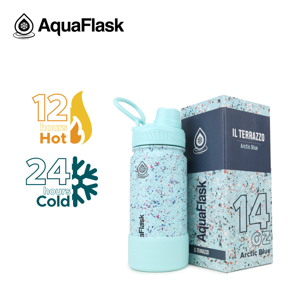 AQUAFLASK 14oz IL TERRAZZO - ARCTIC BLUE