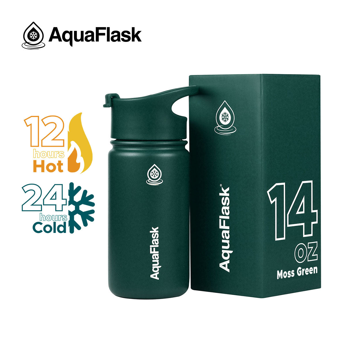 AQUAFLASK 14oz ORIGINAL COLLECTION - MOSS GREEN