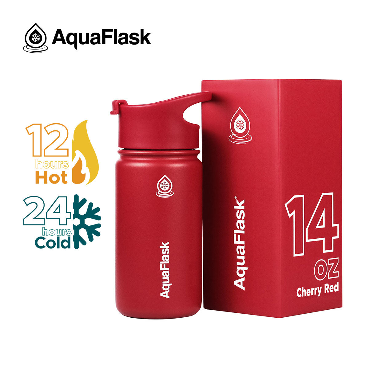 AQUAFLASK 14oz ORIGINAL COLLECTION - CHERRY RED