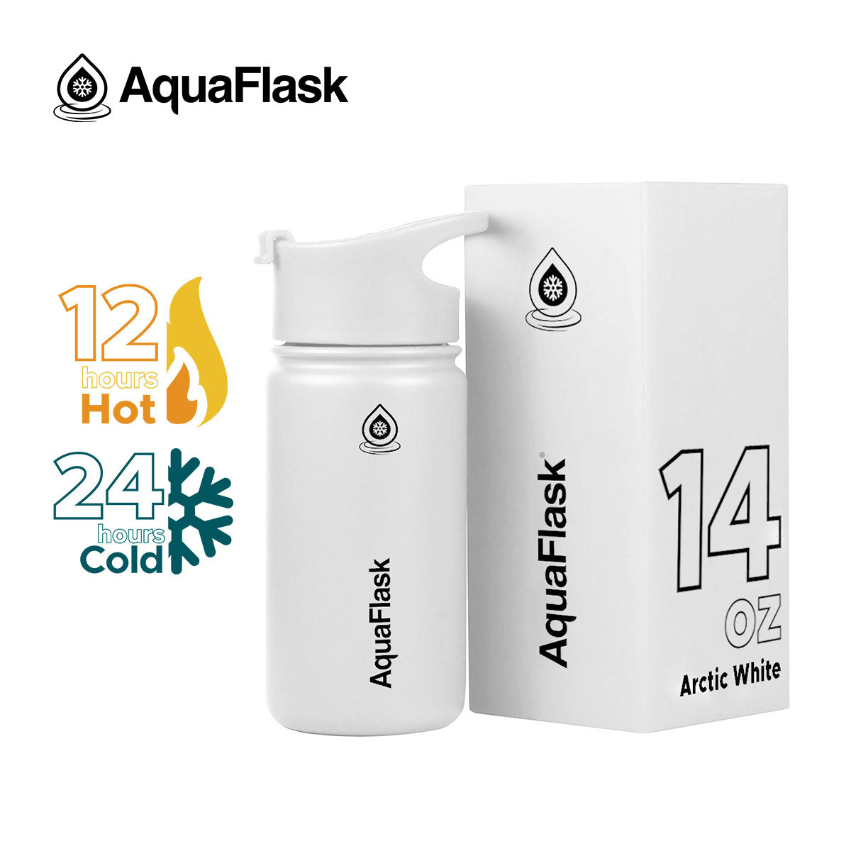 AQUAFLASK 14oz ORIGINAL COLLECTION - ARCTIC WHITE