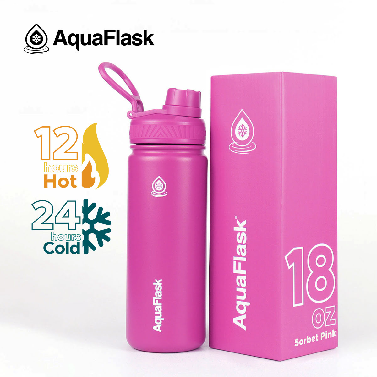 AQUAFLASK 18oz ORIGINAL COLLECTION - SORBET PINK