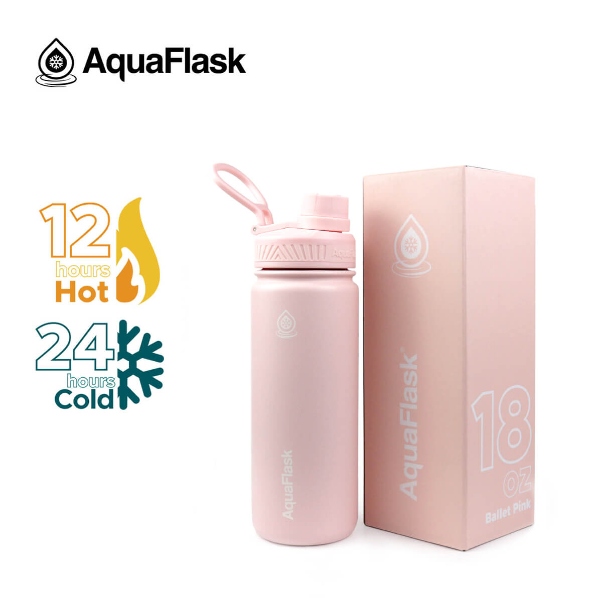 AQUAFLASK 18oz ORIGINAL COLLECTION - BALLET PINK