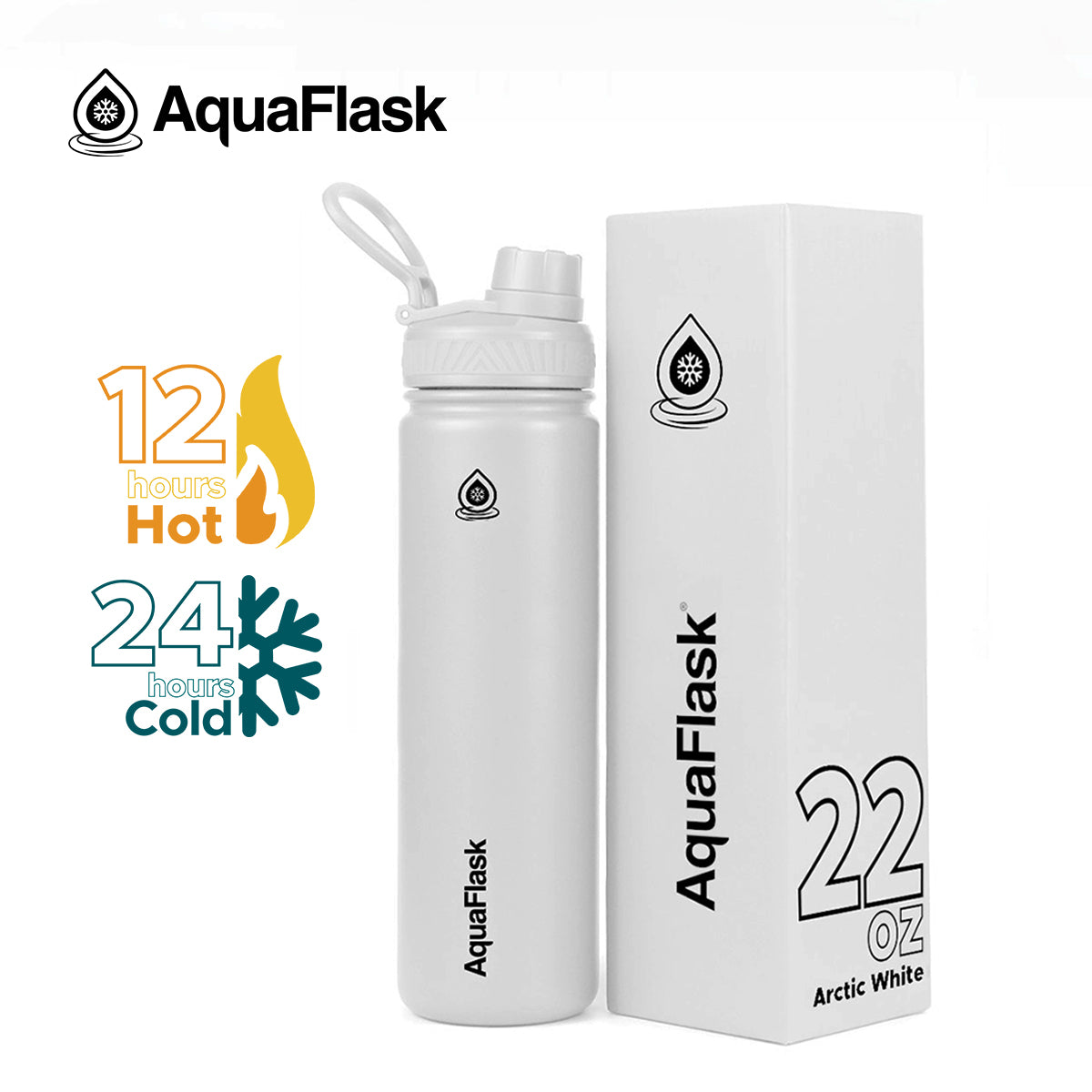 AQUAFLASK 22oz ORIGINAL COLLECTION - ARCTIC WHITE