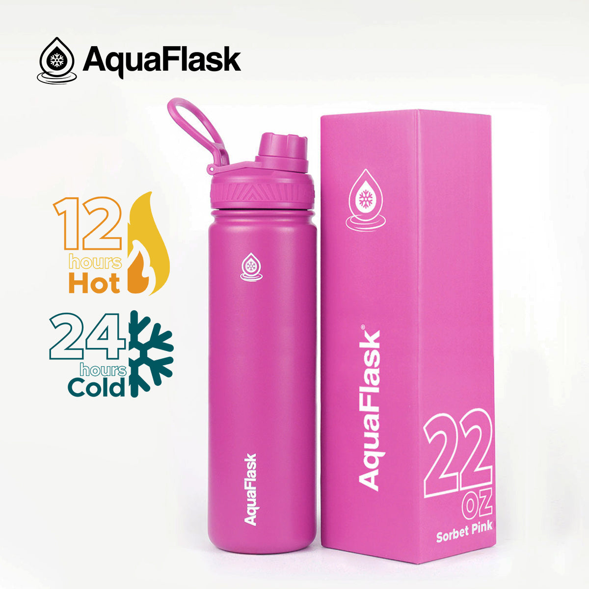 AQUAFLASK 22oz ORIGINAL COLLECTION - SORBET PINK
