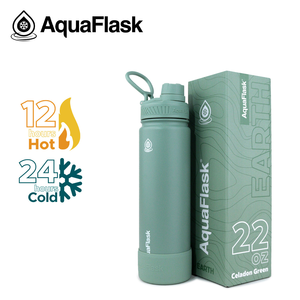 AQUAFLASK 22oz EARTH COLLECTION - CELADON GREEN