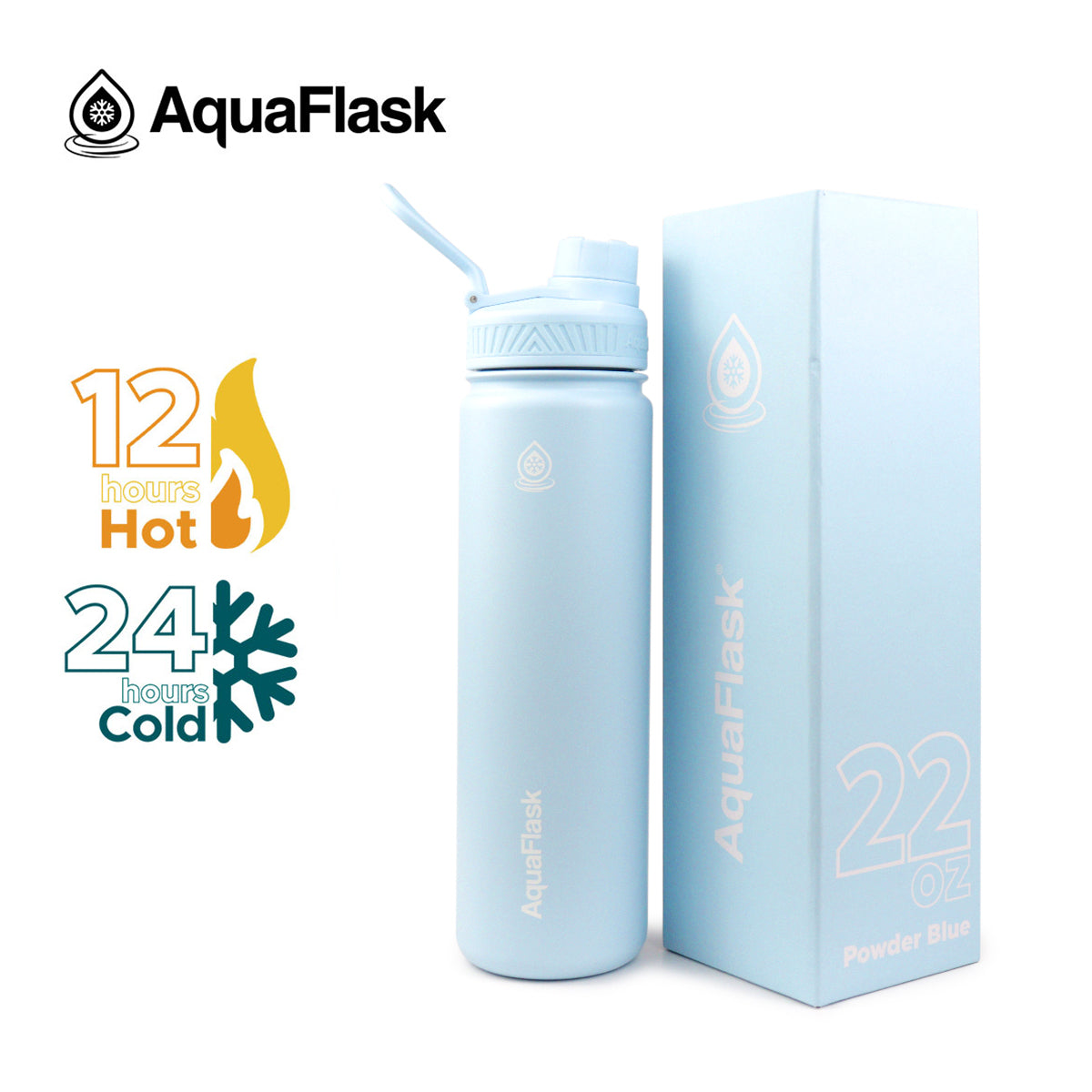 AQUAFLASK 22oz ORIGINAL COLLECTION - POWDER BLUE