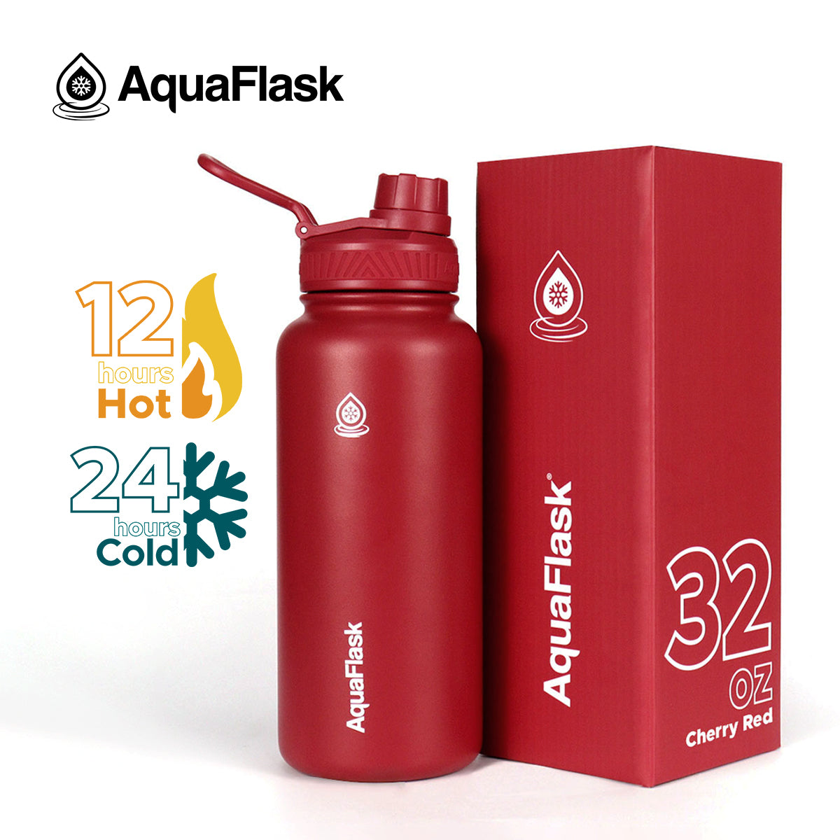AQUAFLASK 32oz ORIGINAL COLLECTION - CHERRY RED