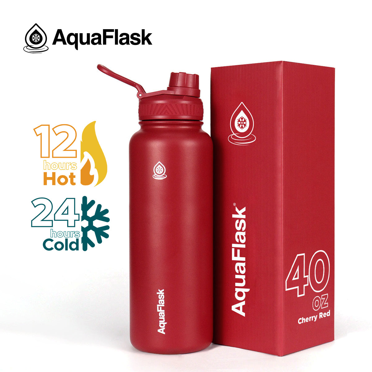 AQUAFLASK 40oz ORIGINAL COLLECTION - CHERRY RED
