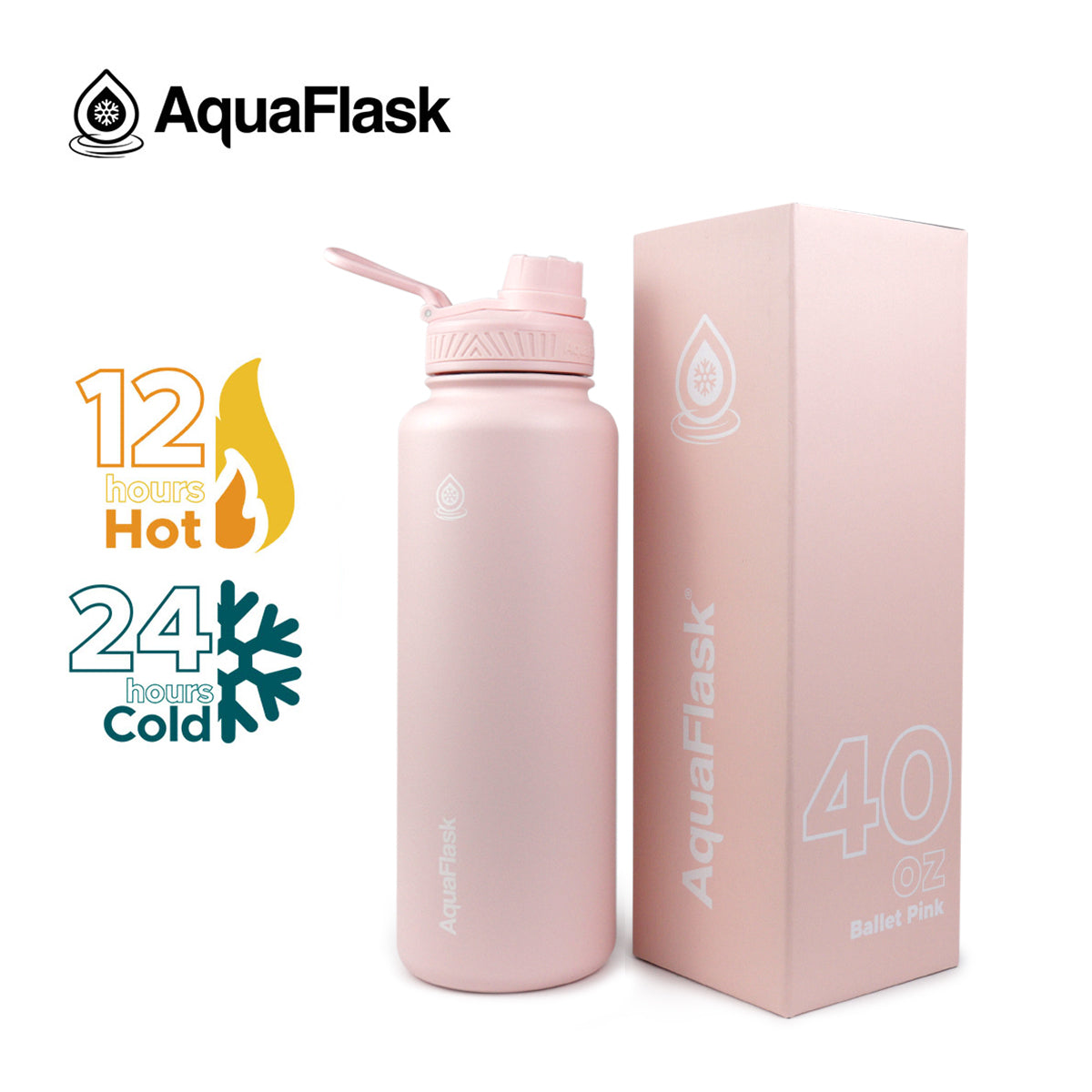 AQUAFLASK 40oz ORIGINAL COLLECTION - BALLET PINK