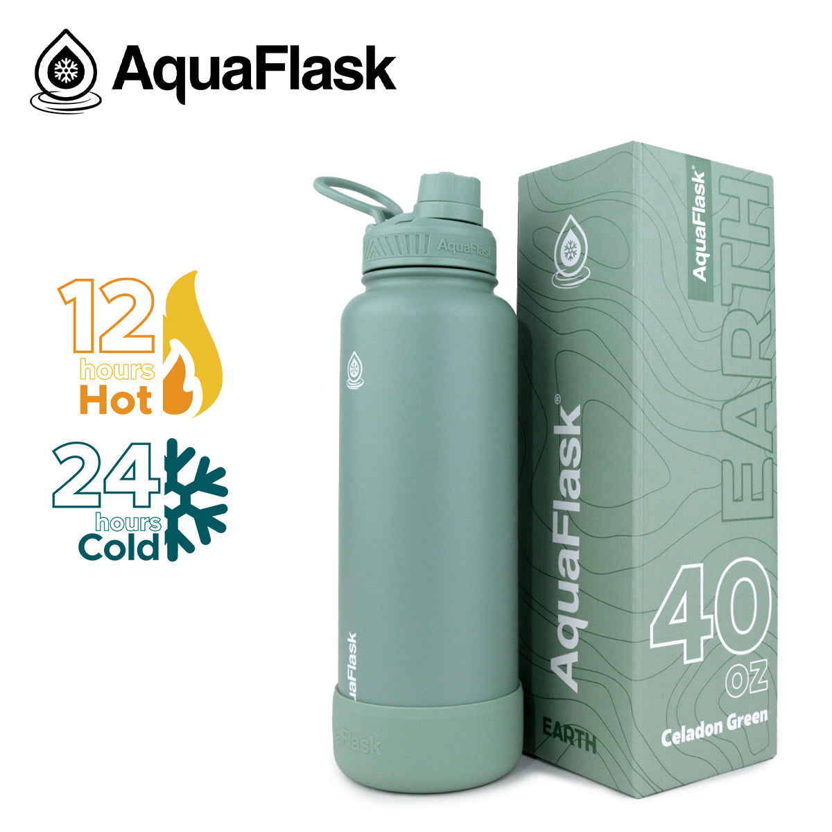 AQUAFLASK 40oz EARTH COLLECTION - CELADON GREEN