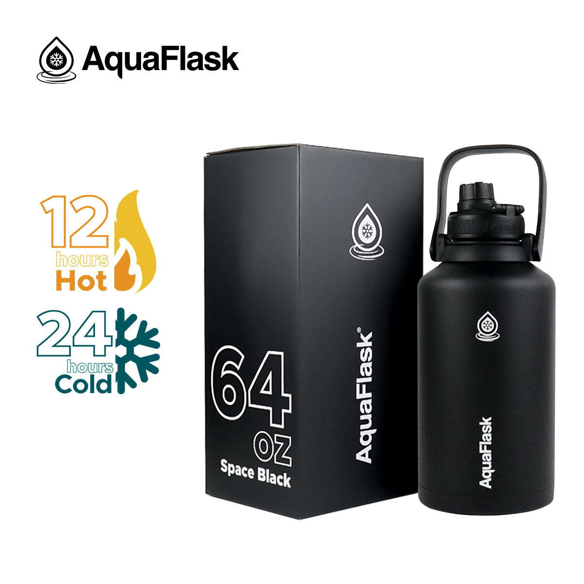 AQUAFLASK 64oz ORIGINAL COLLECTION - SPACE BLACK