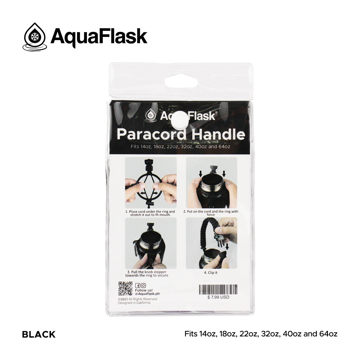 AQUAFLASK CUERDA DE TRANSPORTE - SPACE BLACK