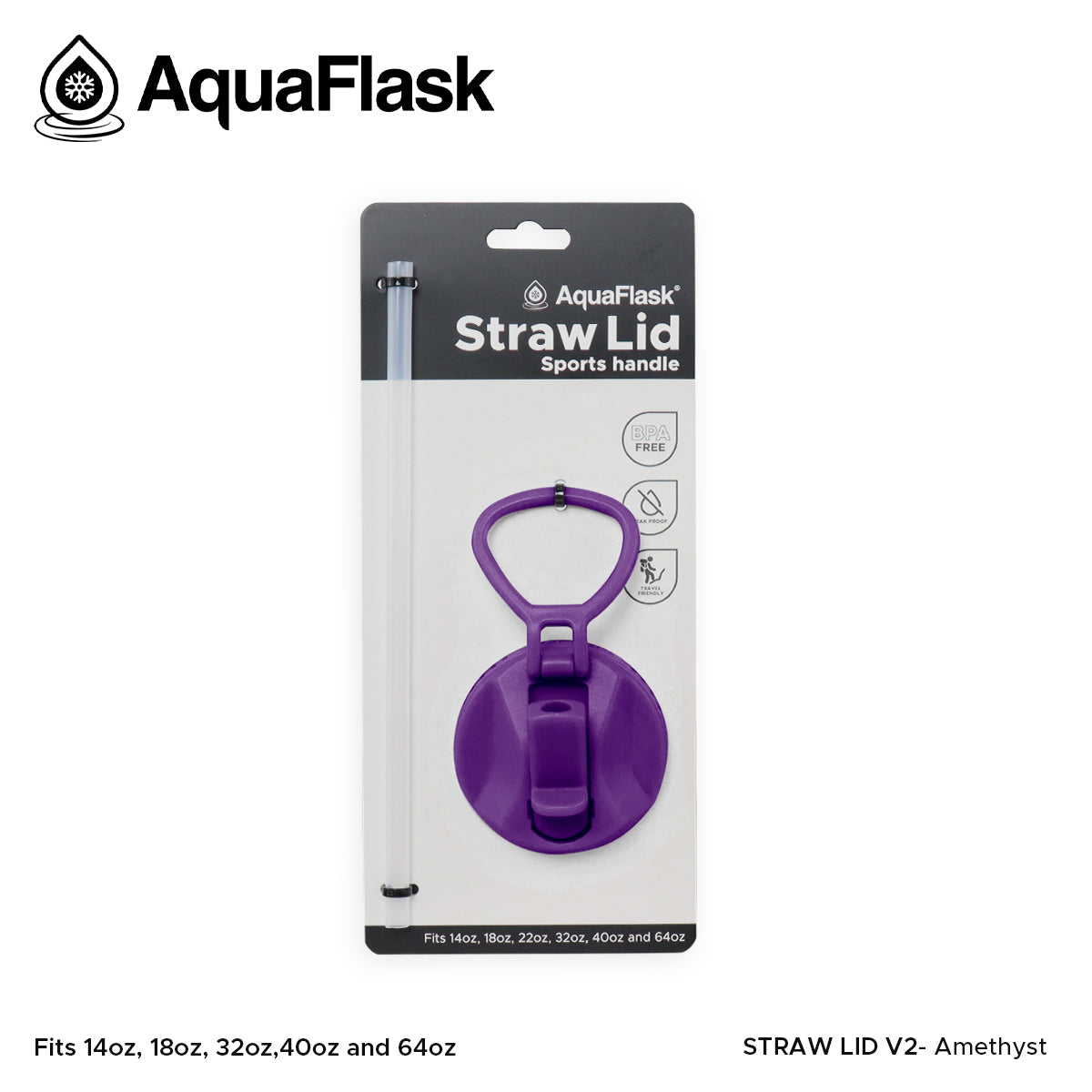 AQUAFLASK STRAW LID SPORTS HANDLE - AMETHYST