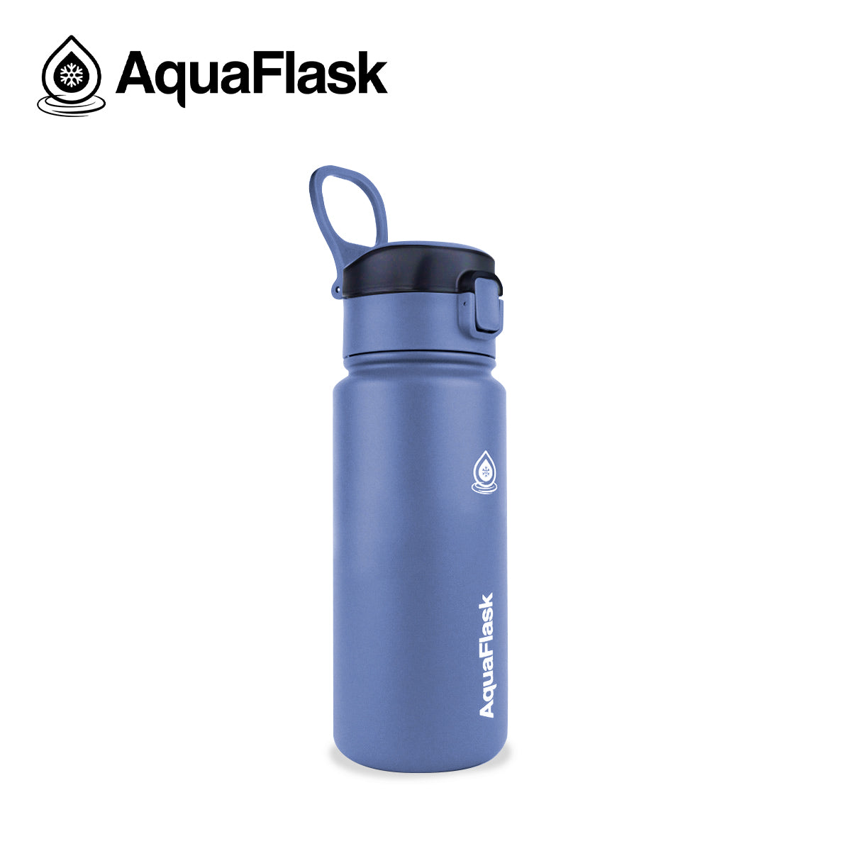 Colección de botellas Sports Sip de Aquaflask mostradas en varios tamaños y colores para hidratación activa