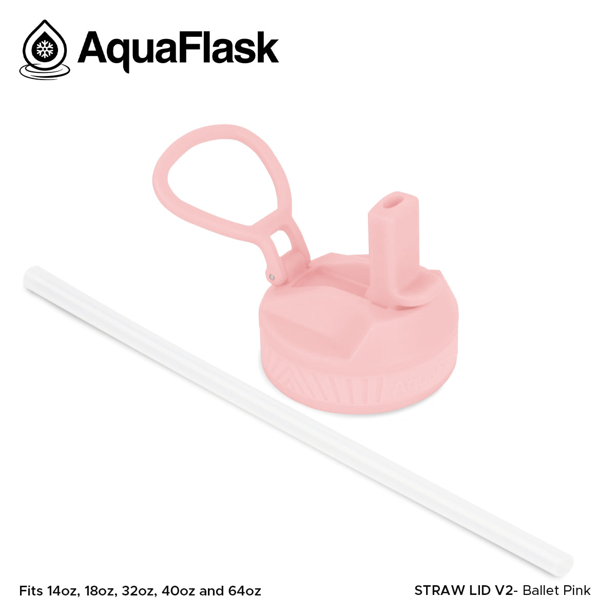 AQUAFLASK STRAW LID SPORTS HANDLE - BALLET PINK