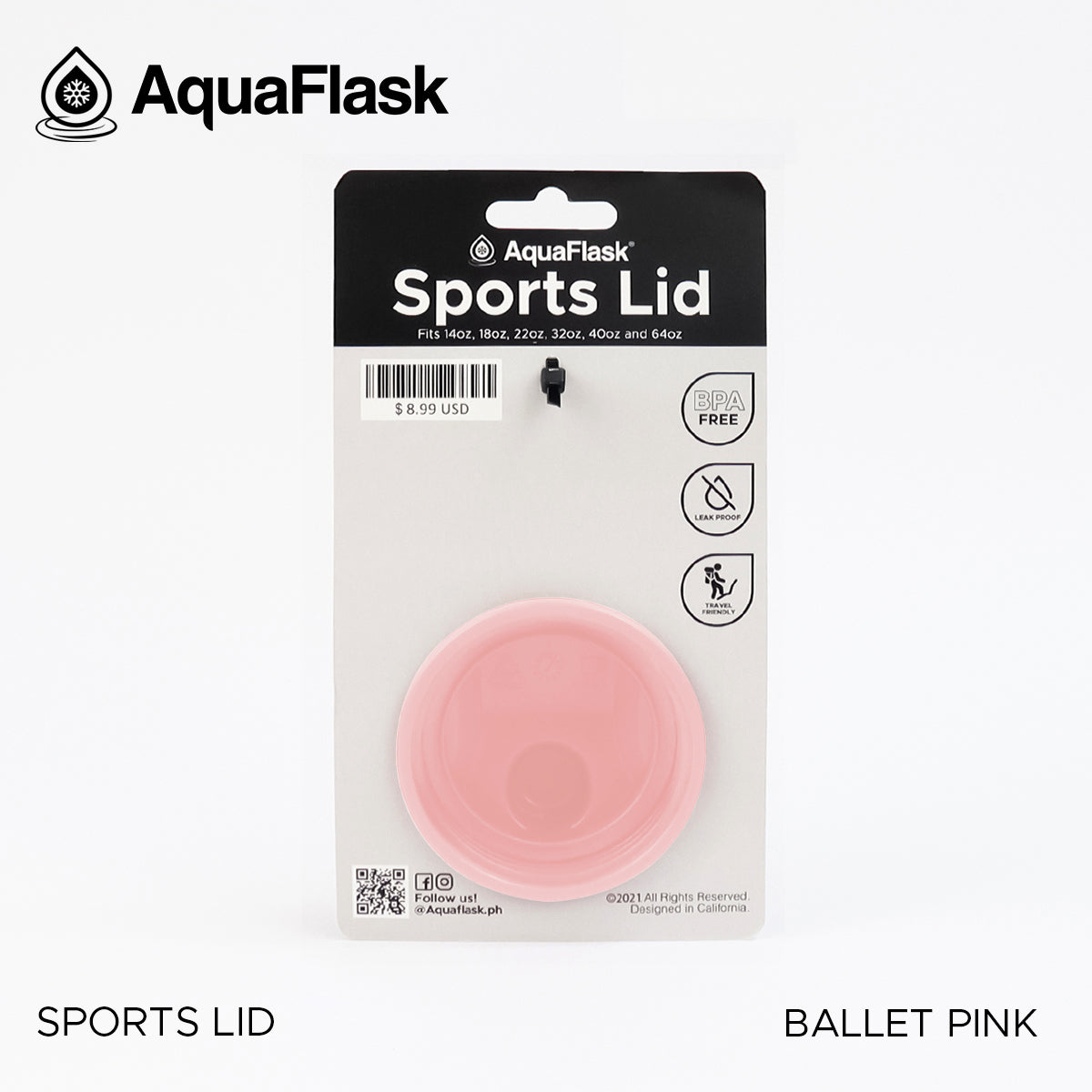 AQUAFLASK SPORTS LID - BALLET PINK