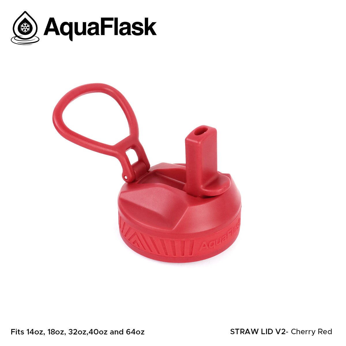 AQUAFLASK STRAW LID SPORTS HANDLE - CHERRY RED