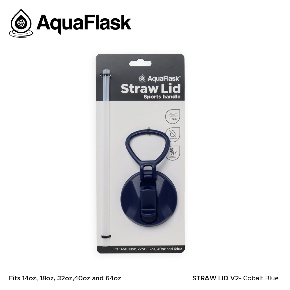 AQUAFLASK STRAW LID SPORTS HANDLE - COBALT BLUE