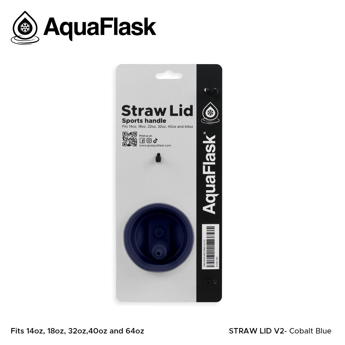 AQUAFLASK STRAW LID SPORTS HANDLE - COBALT BLUE