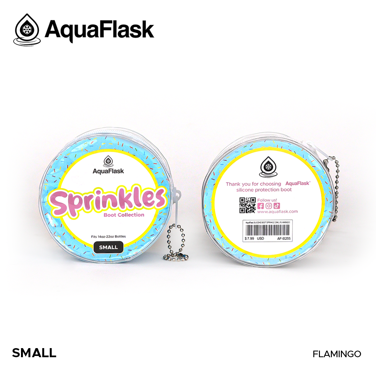 AQUAFLASK BASE PROTECTORA DE SILICONA PEQUEÑA - SPRINKLE - FLAMINGO