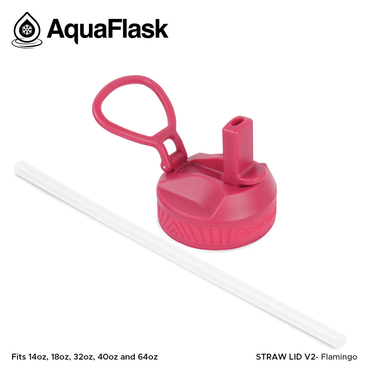 AQUAFLASK STRAW LID SPORTS HANDLE - FLAMINGO