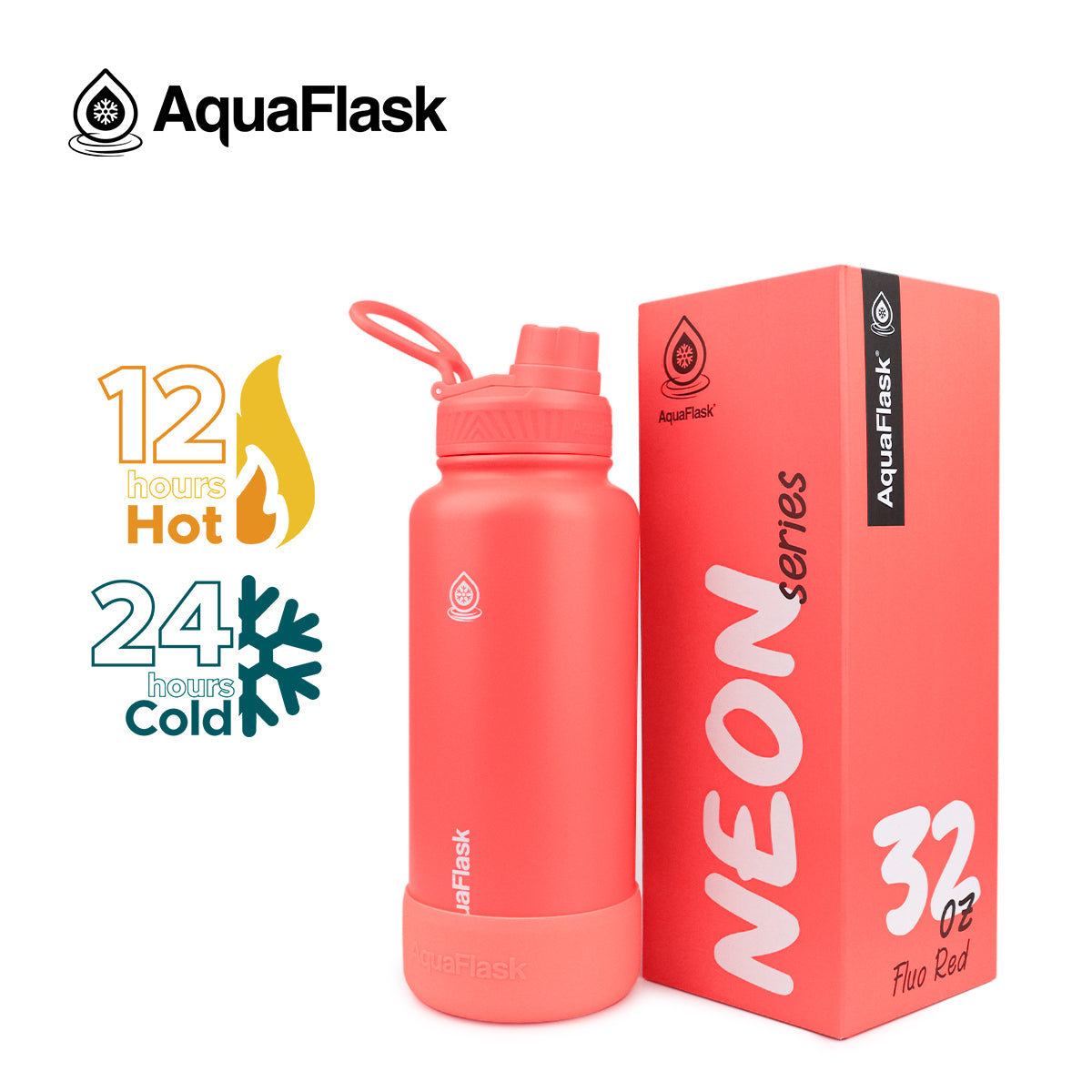 AQUAFLASK 32oz NEON SERIES - FLUO RED