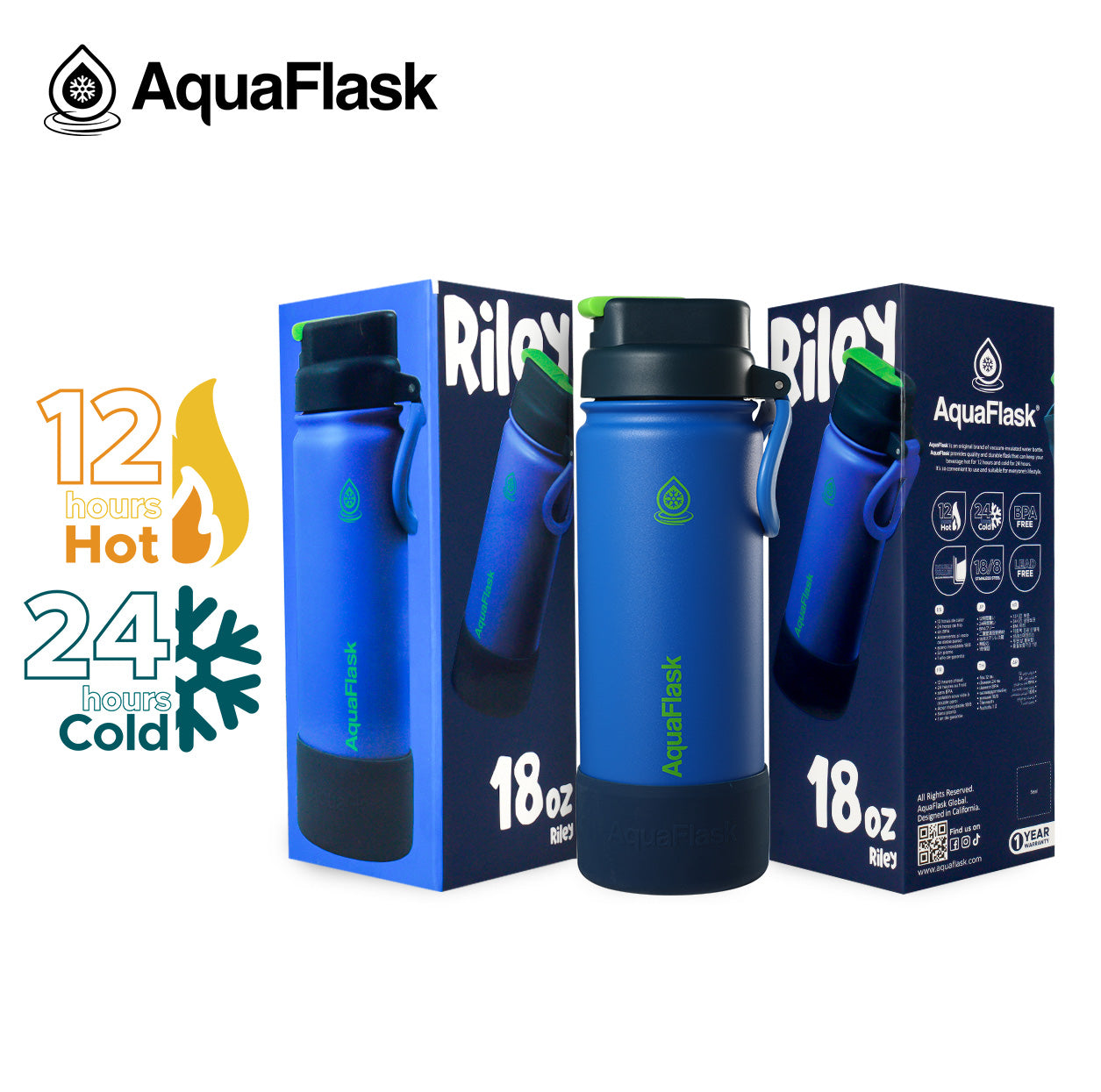 AQUAFLASK 18oz KIDS FLIP SIP - RILEY