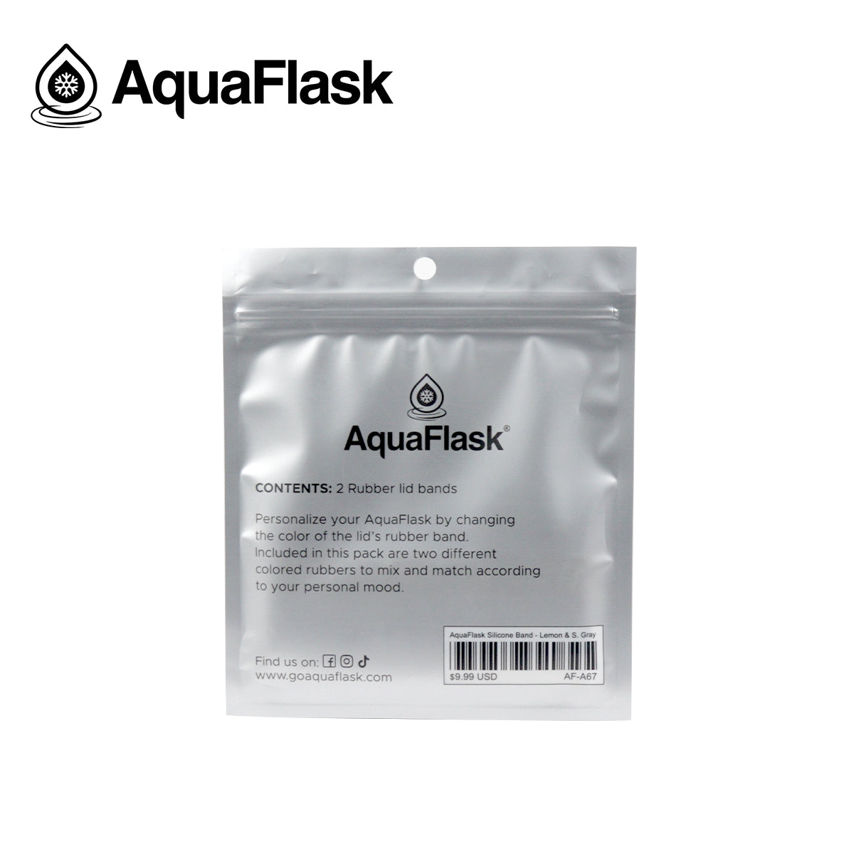 AQUAFLASK SILICONE BAND - LEMON SLUSH & STONE GRAY
