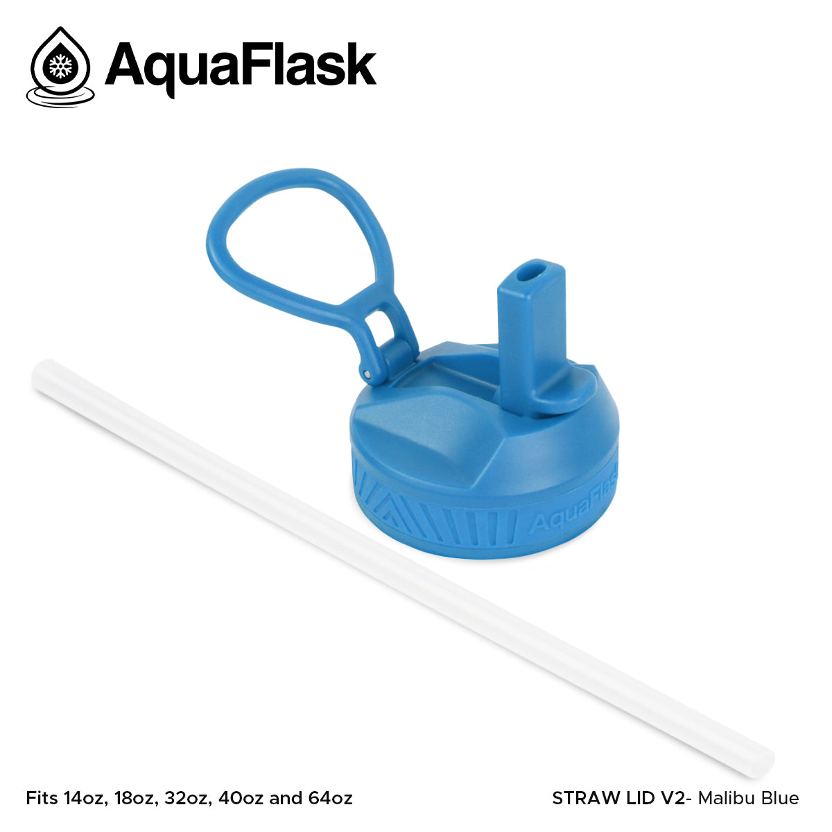 AQUAFLASK STRAW LID SPORTS HANDLE - MALIBU BLUE