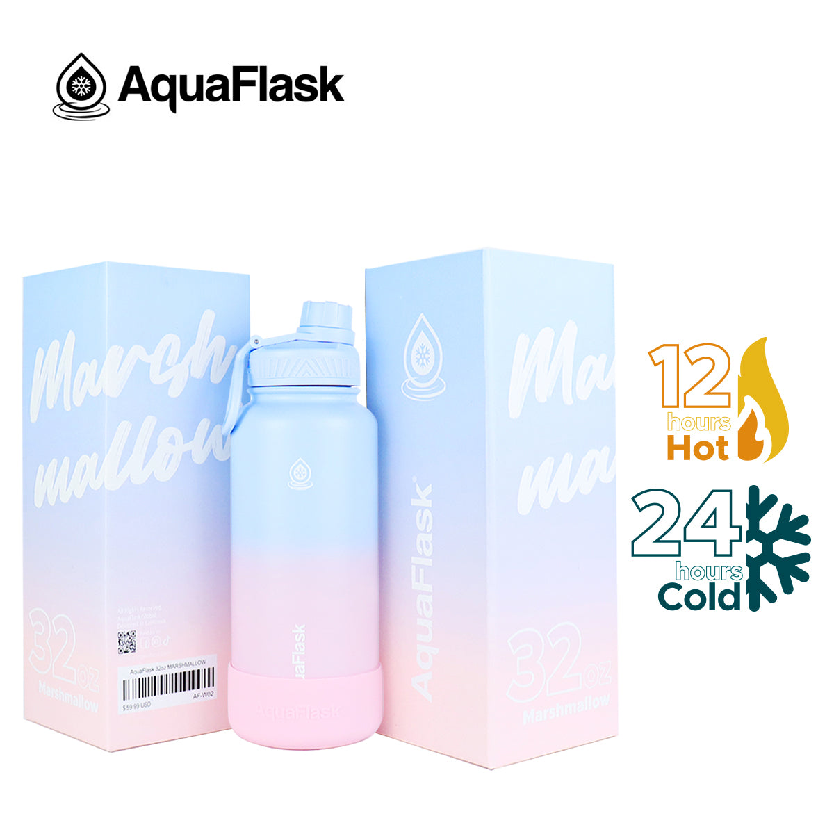 AQUAFLASK 32oz DREAM COLLECTION II - MARSHMALLOW