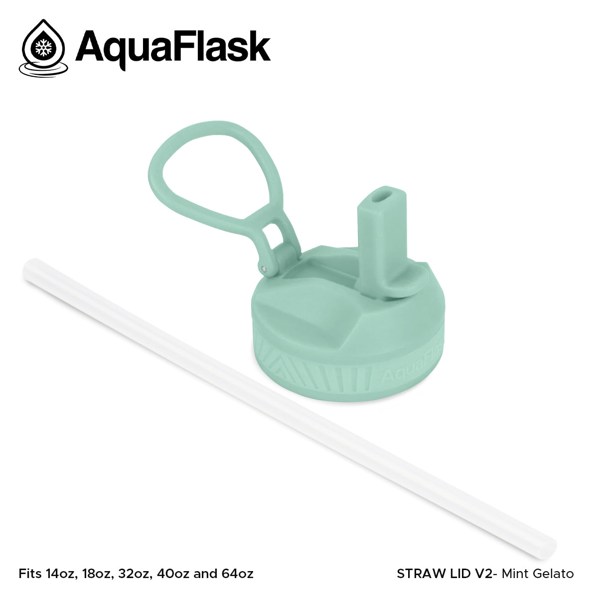 AQUAFLASK STRAW LID SPORTS HANDLE - MINT GELATO