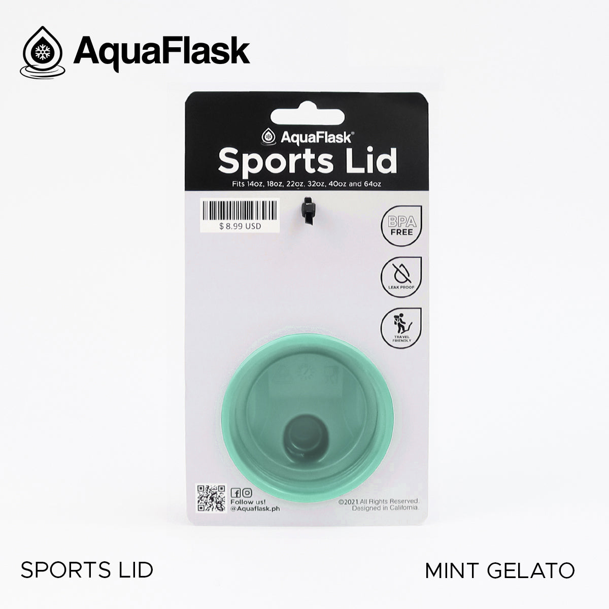 AQUAFLASK SPORTS LID - MINT GELATO