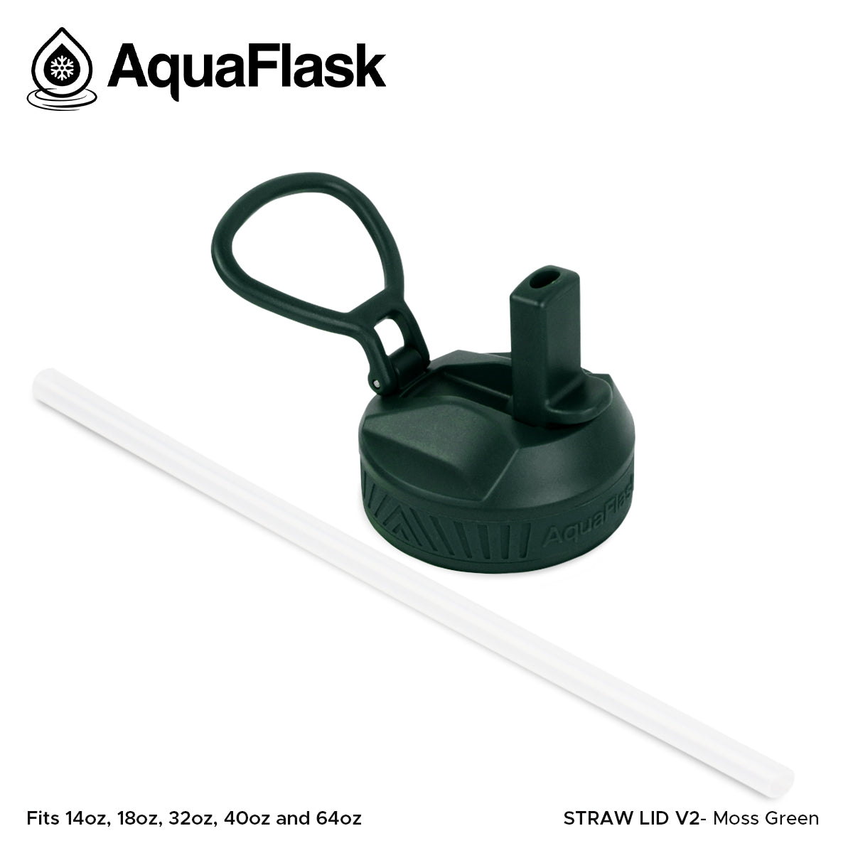 AQUAFLASK STRAW LID SPORTS HANDLE - MOSS GREEN
