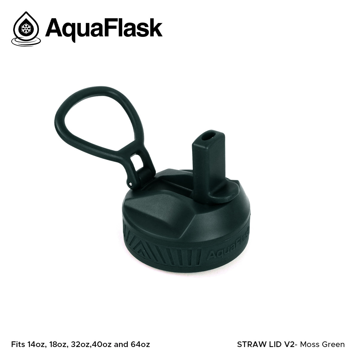 AQUAFLASK STRAW LID SPORTS HANDLE - MOSS GREEN