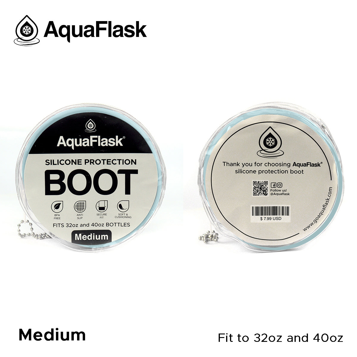 AQUAFLASK BASE PROTECTORA DE SILICONA MEDIANA - POWDER BLUE