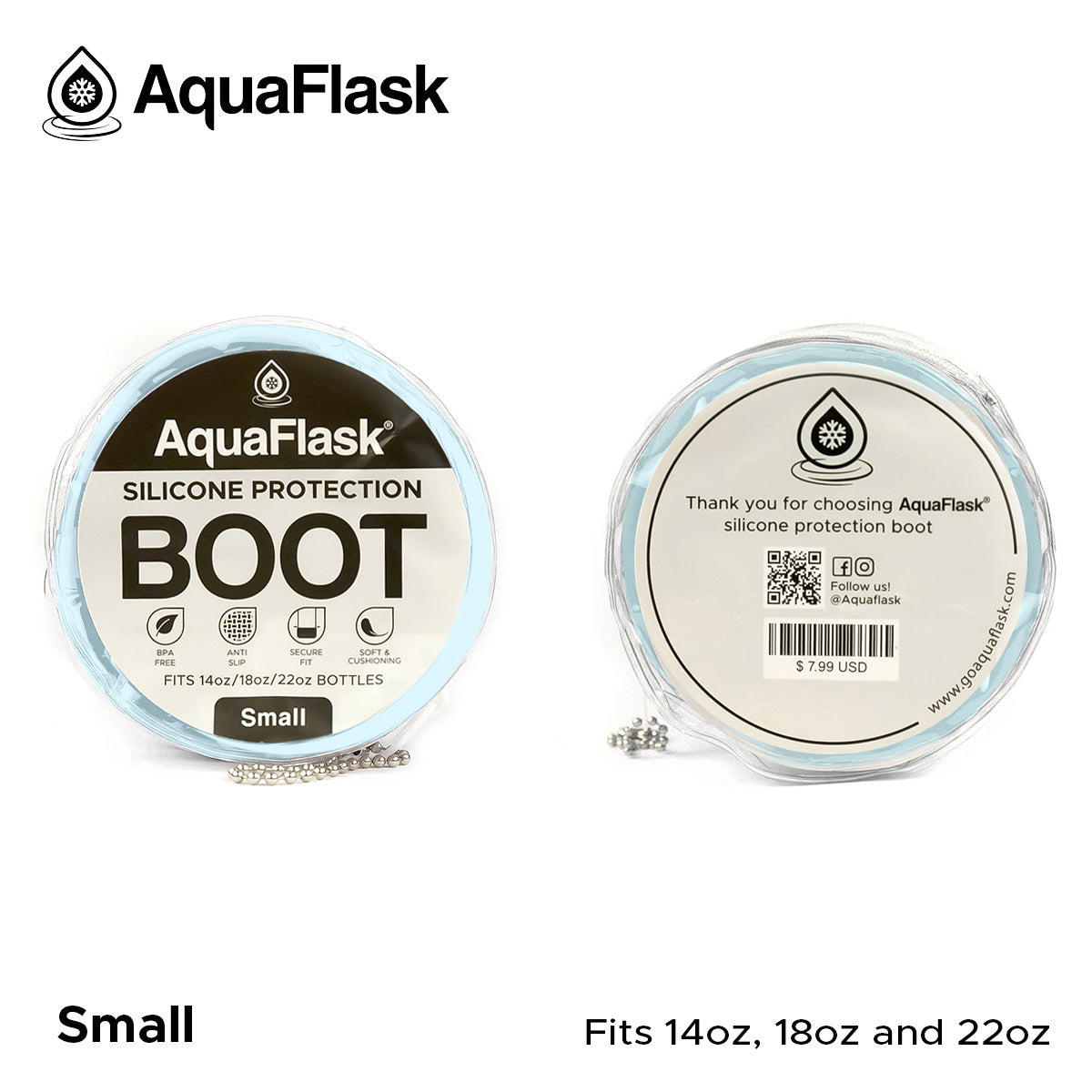 AQUAFLASK BASE PROTECTORA DE SILICONA PEQUEÑA - POWDER BLUE