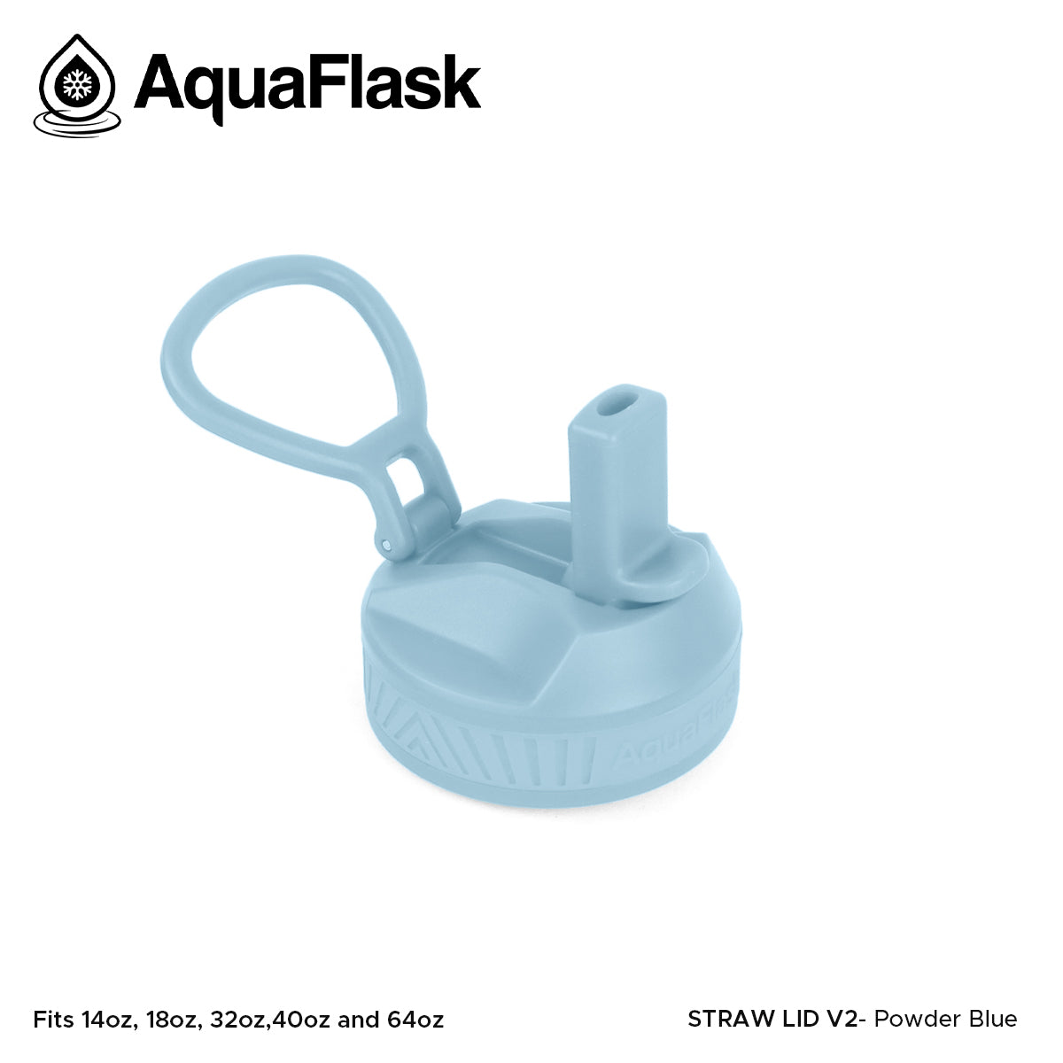 AQUAFLASK STRAW LID SPORTS HANDLE - POWDER BLUE