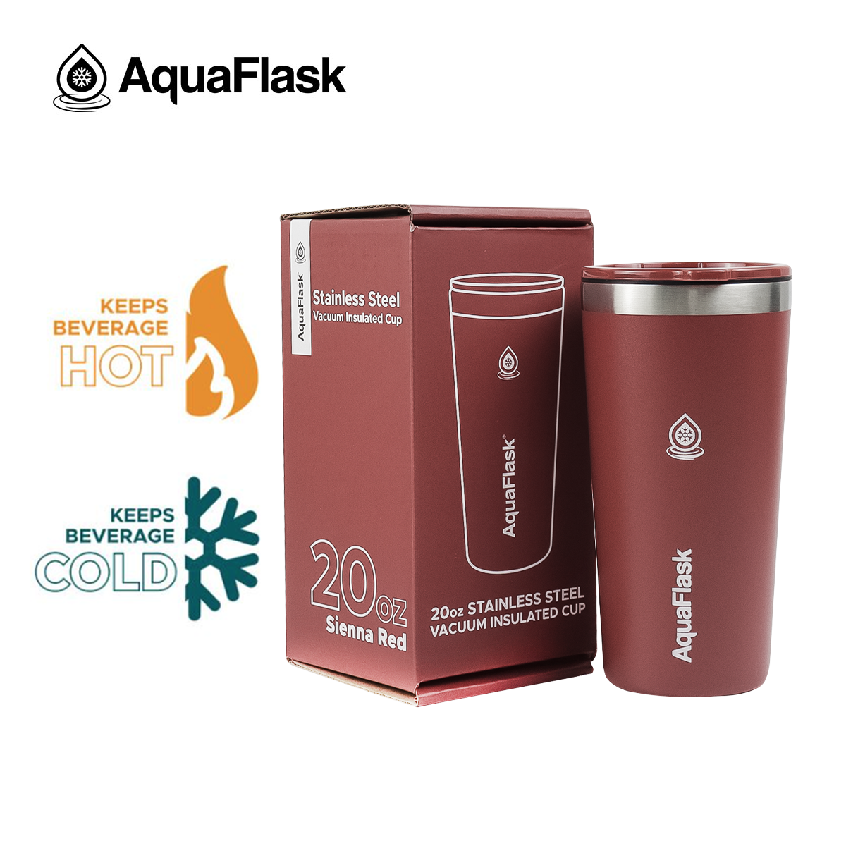 AQUAFLASK 20oz CUP - SIENNA RED