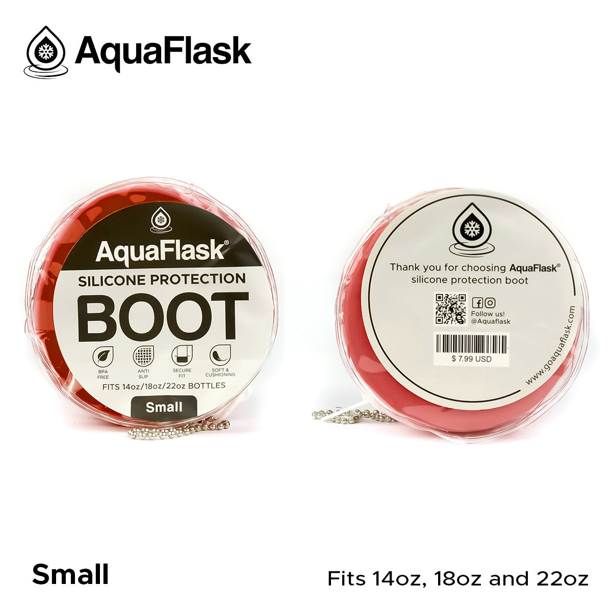 AQUAFLASK BASE PROTECTORA DE SILICONA PEQUEÑA - CHERRY RED