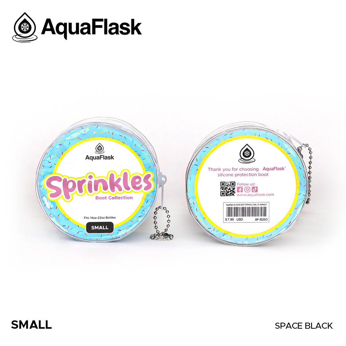 AQUAFLASK BASE PROTECTORA DE SILICONA PEQUEÑA - SPRINKLE - SPACE BLACK