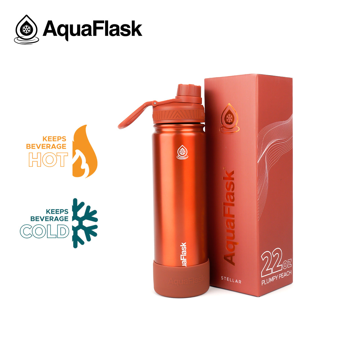 AQUAFLASK 22oz STELLAR COLLECTION - PLUMPY PEACH