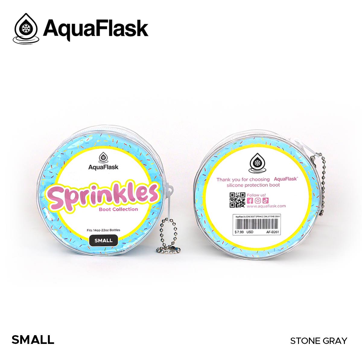 AQUAFLASK BASE PROTECTORA DE SILICONA PEQUEÑA - SPRINKLE - STONE GRAY