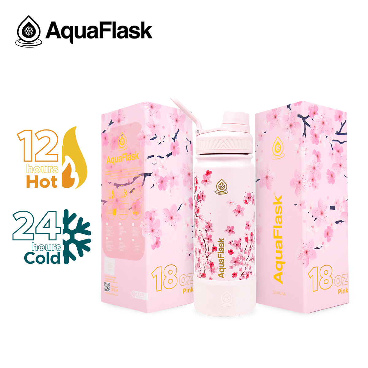AQUAFLASK 18oz SAKURA 2 COLLECTION - PINK
