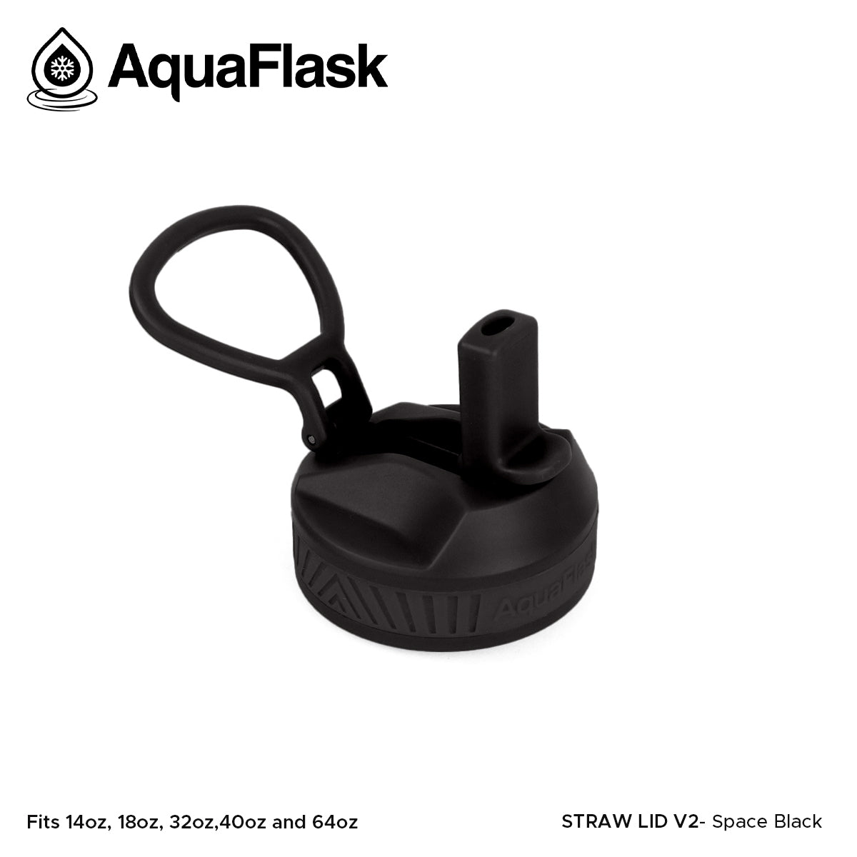AQUAFLASK STRAW LID SPORTS HANDLE - SPACE BLACK