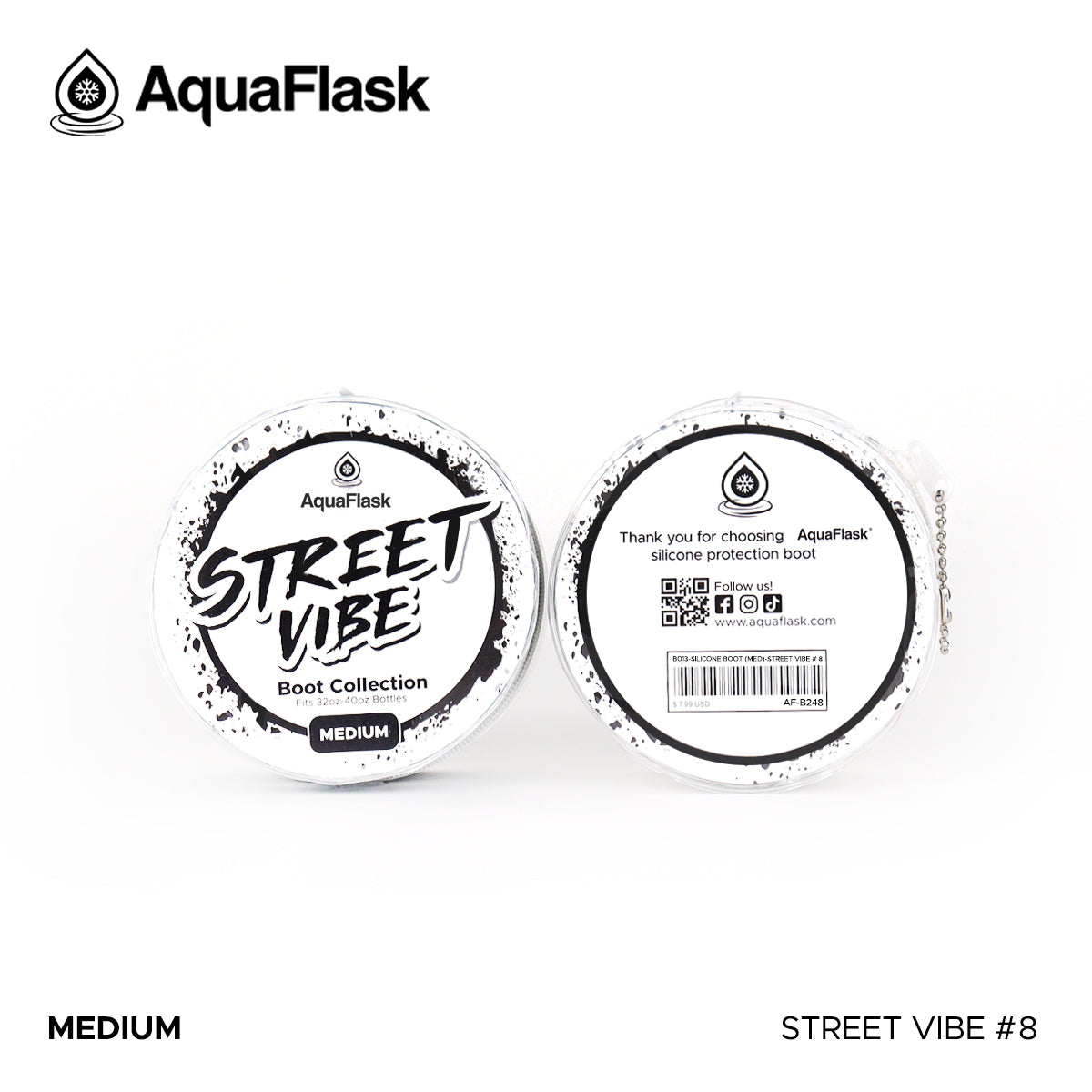 AQUAFLASK BASE PROTECTORA DE SILICONA MEDIANA - STREET VIBE #8