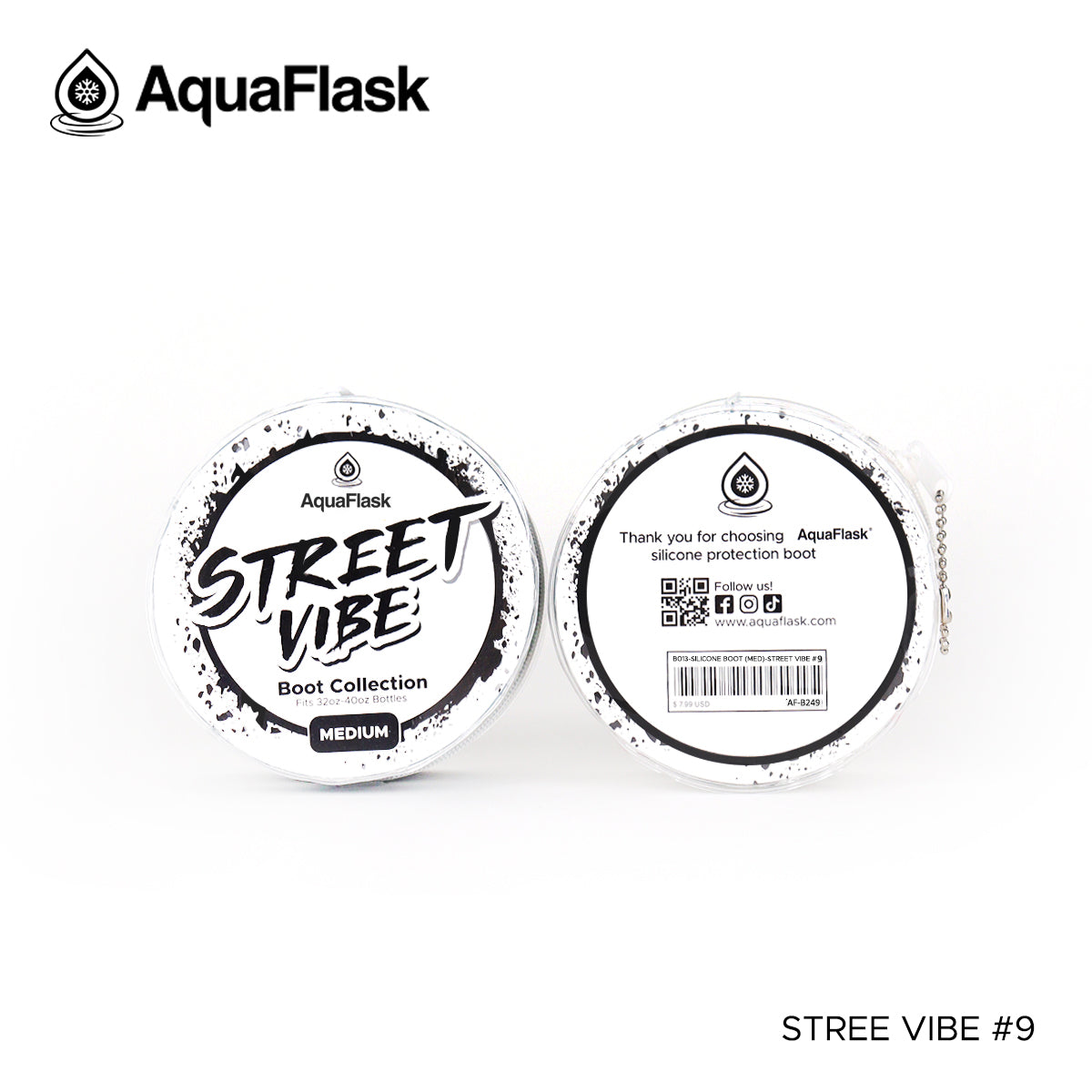 AQUAFLASK BASE PROTECTORA DE SILICONA MEDIANA - STREET VIBE #9