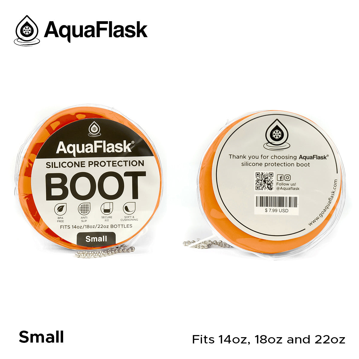 AQUAFLASK BASE PROTECTORA DE SILICONA PEQUEÑA - TANGERINE