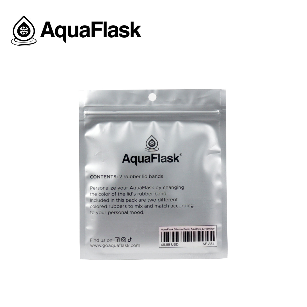 AQUAFLASK SILICONE BAND - AMETHYST & FLAMINGO