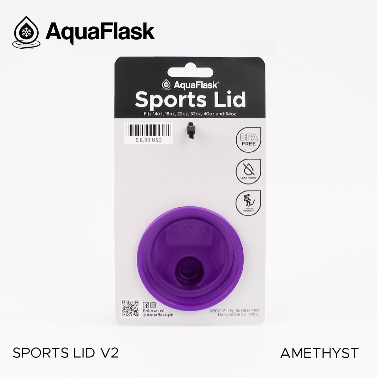 AQUAFLASK SPORTS LID - AMETHYST